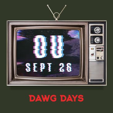 Retro TV showing date Sept 26 with text Dawg Days.