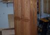 oak upright linen cabinet