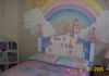 princess bed with castle headboard and six drawer base