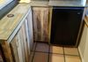 recycled pallet wood bar with poured epoxy top
