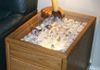 glass-top oak collector's end table