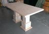 double-pedestal pine farm table - unfinished