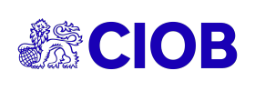 Logo of CIOB with a blue lion and the text CIOB.