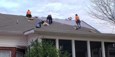 New roof being installed