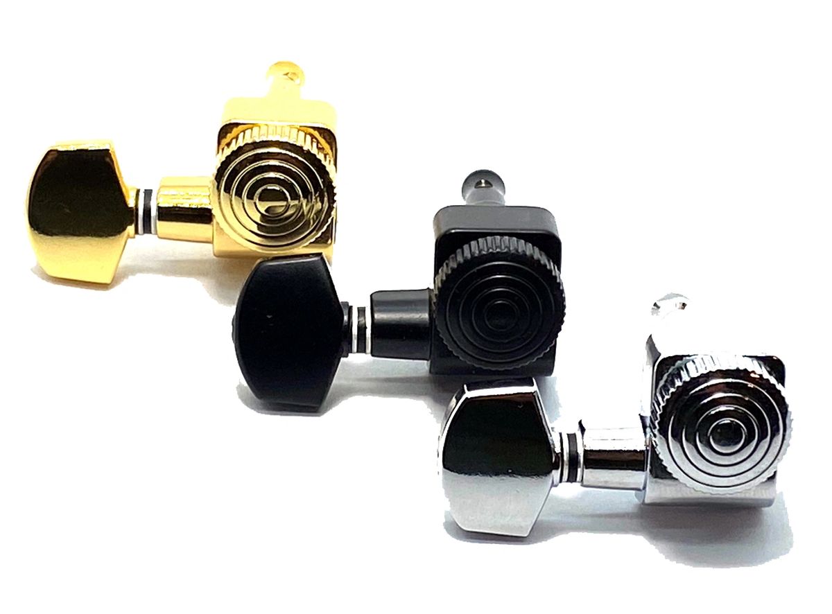 Deluxe Two Pin Locking Tuners, Fender Retrofit Style, Set of 6 Color