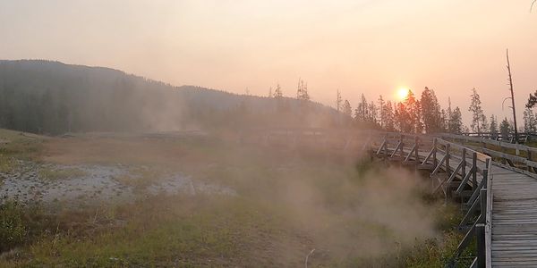 Yellowstone National Park at sunrise