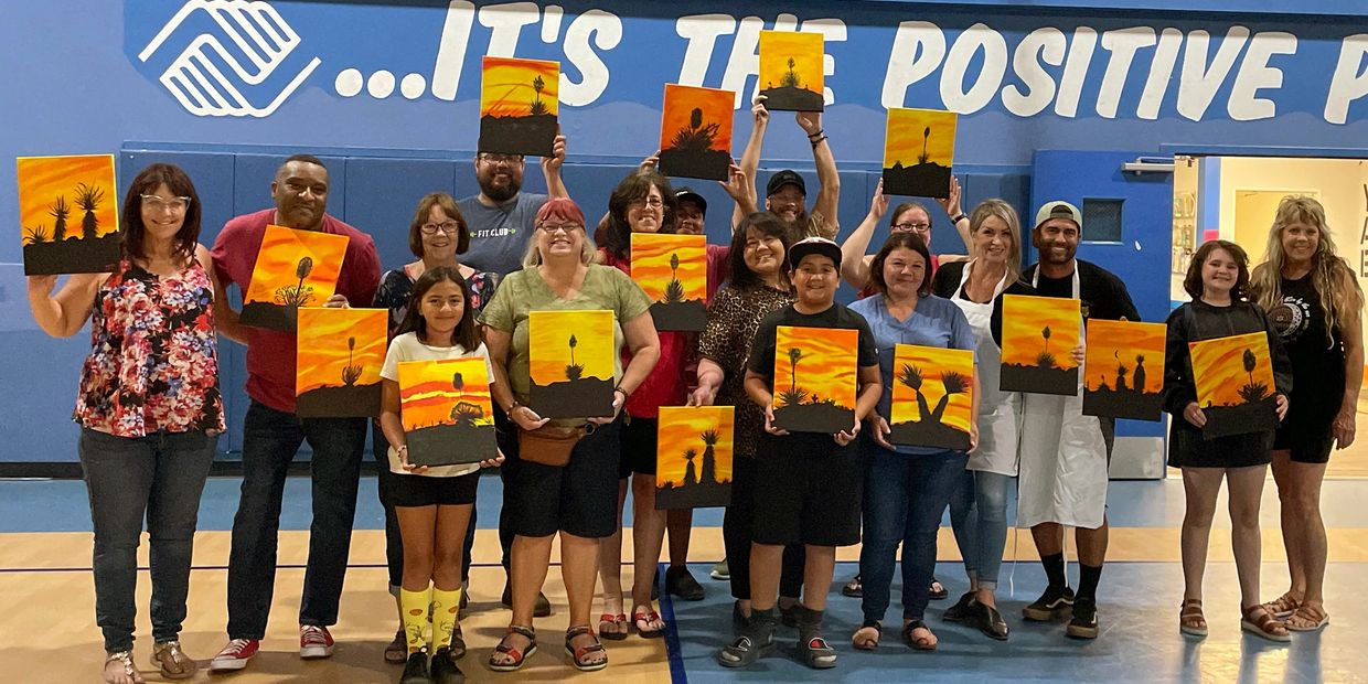 Paint Night Party fundraiser for the Boys and Girls Club, Yucca Valley, CA
Instructor- Linda Shrader
