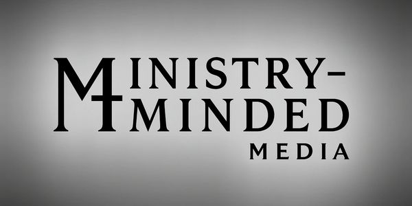 Logo of Ministry-Minded Media with bold black text on a gray background.