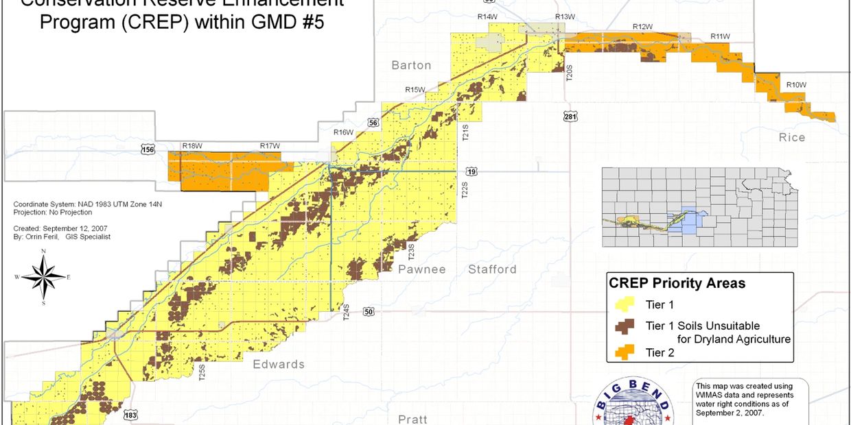 Upper Arkansas River Conservation Reserve Enhancement Program within GMD5.