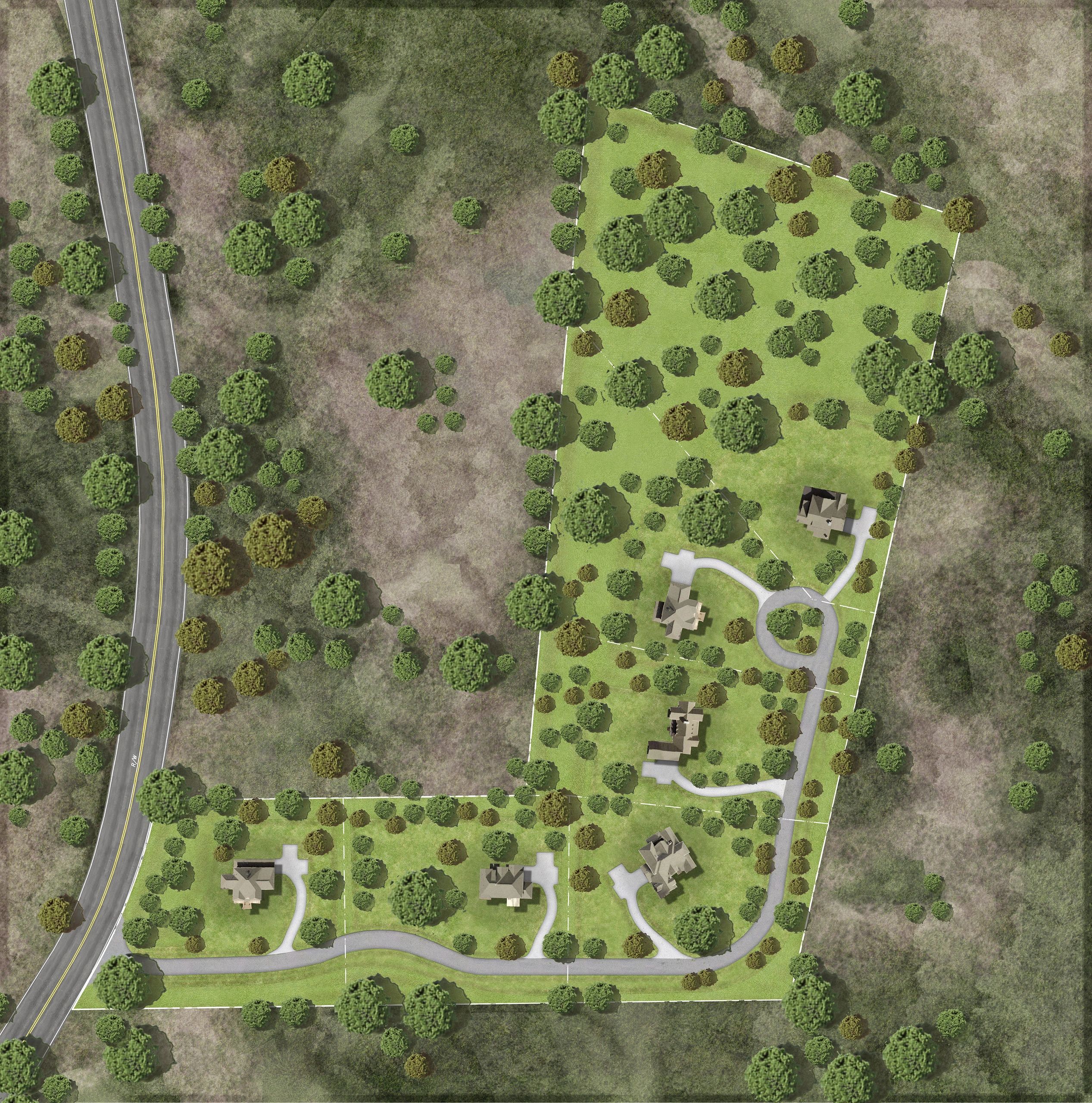 Site plan for acreage in Huntersville.