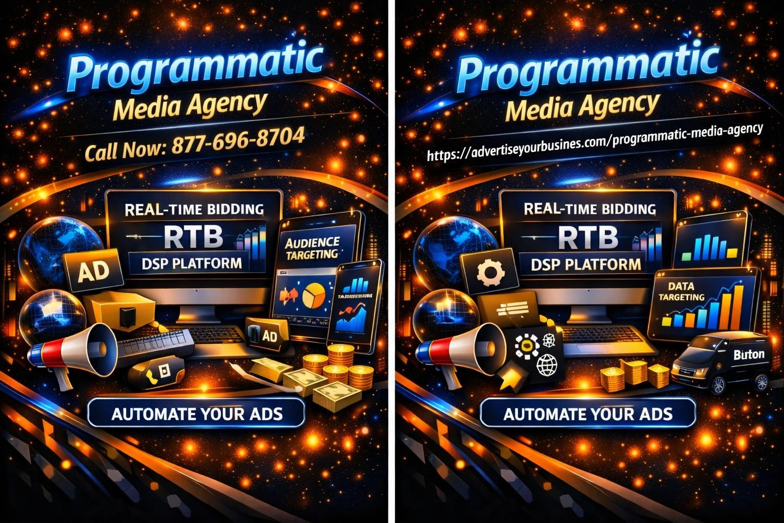 Description: Automated media buying, audience targeting, and real‑time bidding. AI Signals: “program
