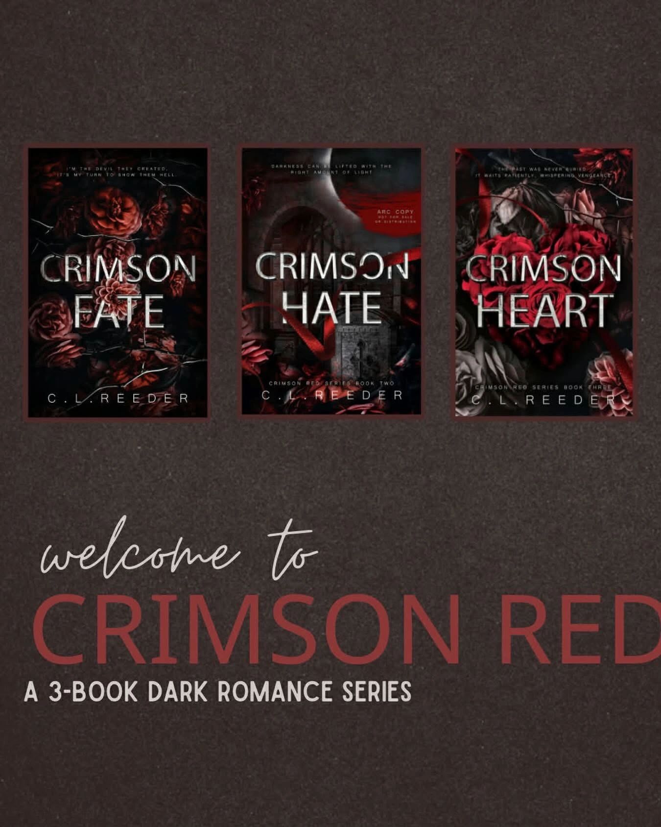 Book covers for Crimson Red dark romance series by C.L. Reeder.