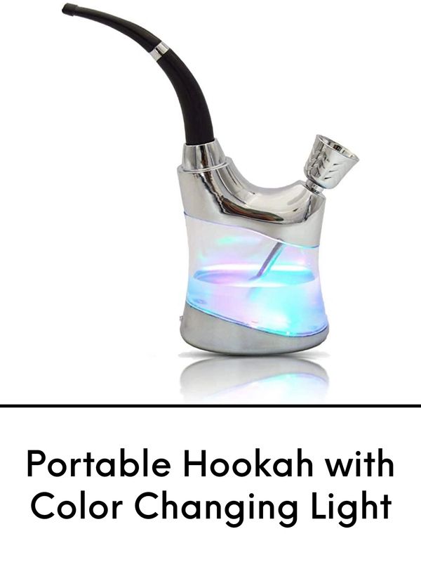 Portable Hookah with Color Changing Light, Zinc Alloy Hookah Handheld Size Multifunctional Mini