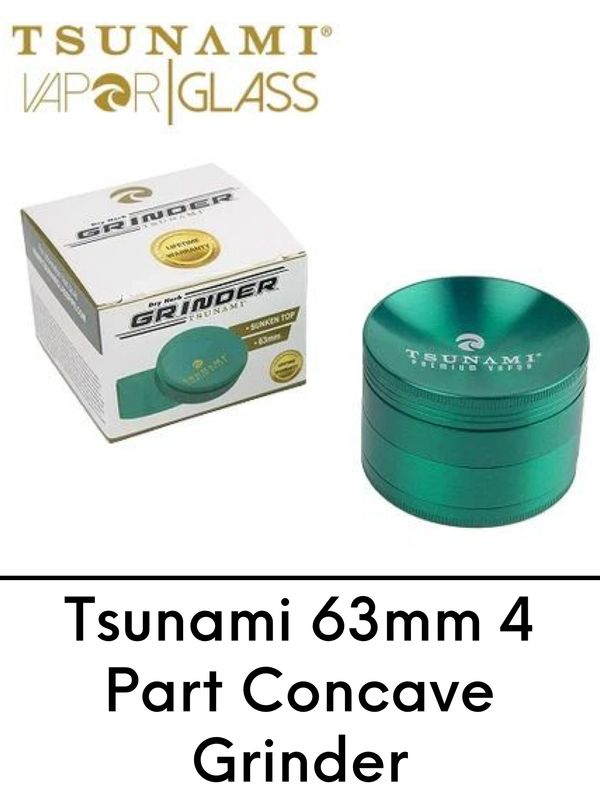 Tsunami 63mm 4 Part Concave Grinder