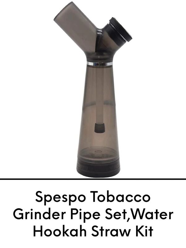 Spespo Tobacco Grinder Pipe Set,Water Hookah Straw Kit