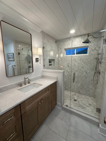 Renovated hall bath remodel