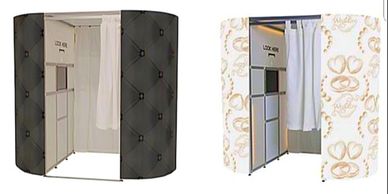 White photobooth hire for weddings, corporate events and parties 