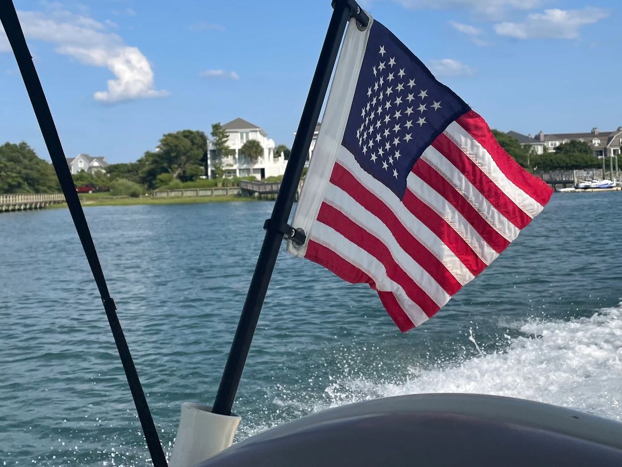 American Flag with Pole for Boat Rod Holder US Flag 