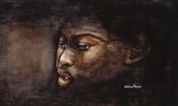 A close-up portrait of a contemplative person with rich brown tones.