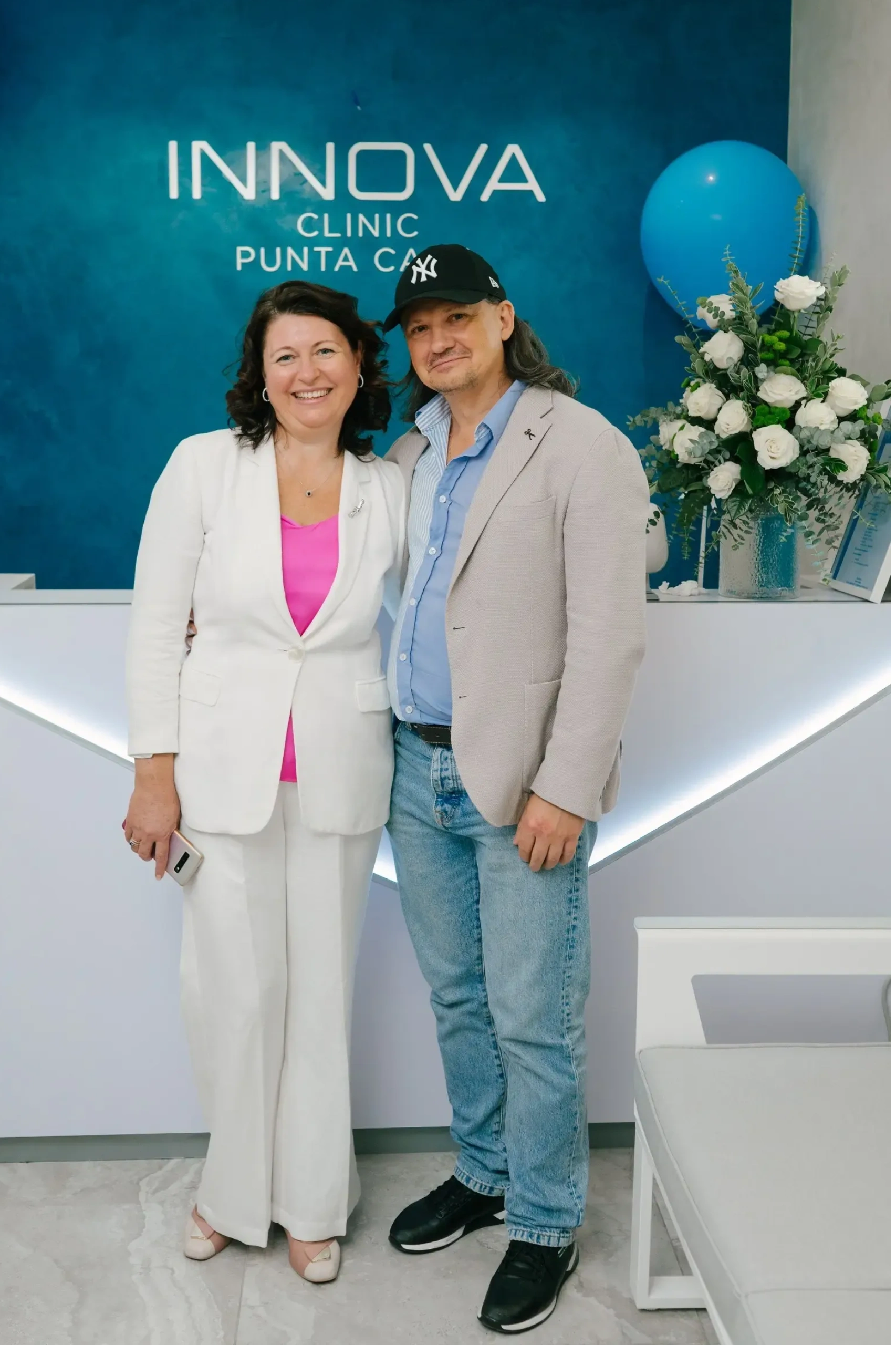 Dr. Anna Krylova with her husband Igor Terentev -  INNOVA CLINIC PUNTA CANA owners.