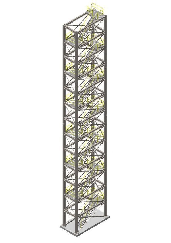 Stair Tower 118'x18.5'x 7.5'
Design in accordance with AISC ASD, ASCE 7-16, and OSHA.
Seismic Design