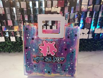 Handmade designer gift bag by Lai.
Reusable and multi purpose bag. 
(Height 29.5 cm) (Length 32.5 cm
