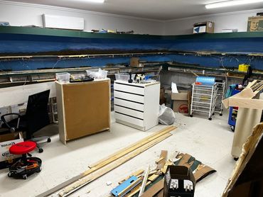 Layout room during demolition of previous layout.