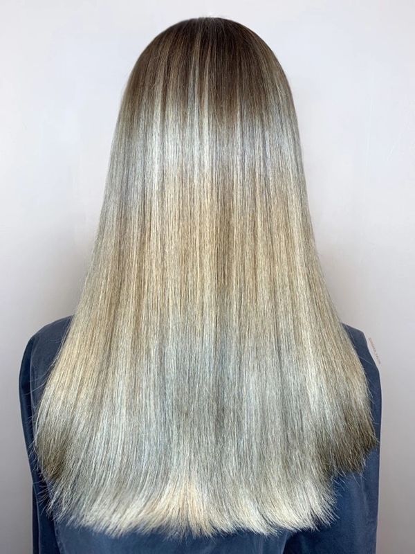 Image of blonde hair color performed by Vesper Gary, Owner and Master Stylist of VESPER SALON.