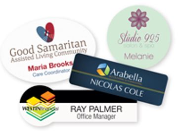 Personalized badges reinforce a company’s brand one employee at a time.