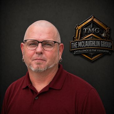Portrait of a man with glasses in front of The McLaughlin Group logo.