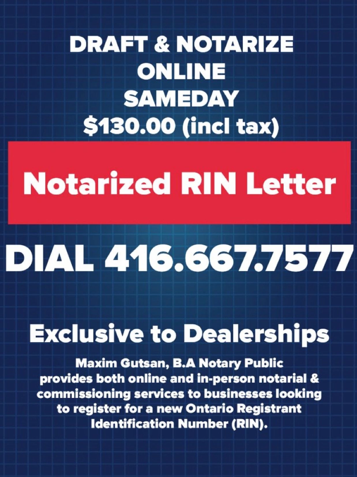 notarized rin letter
