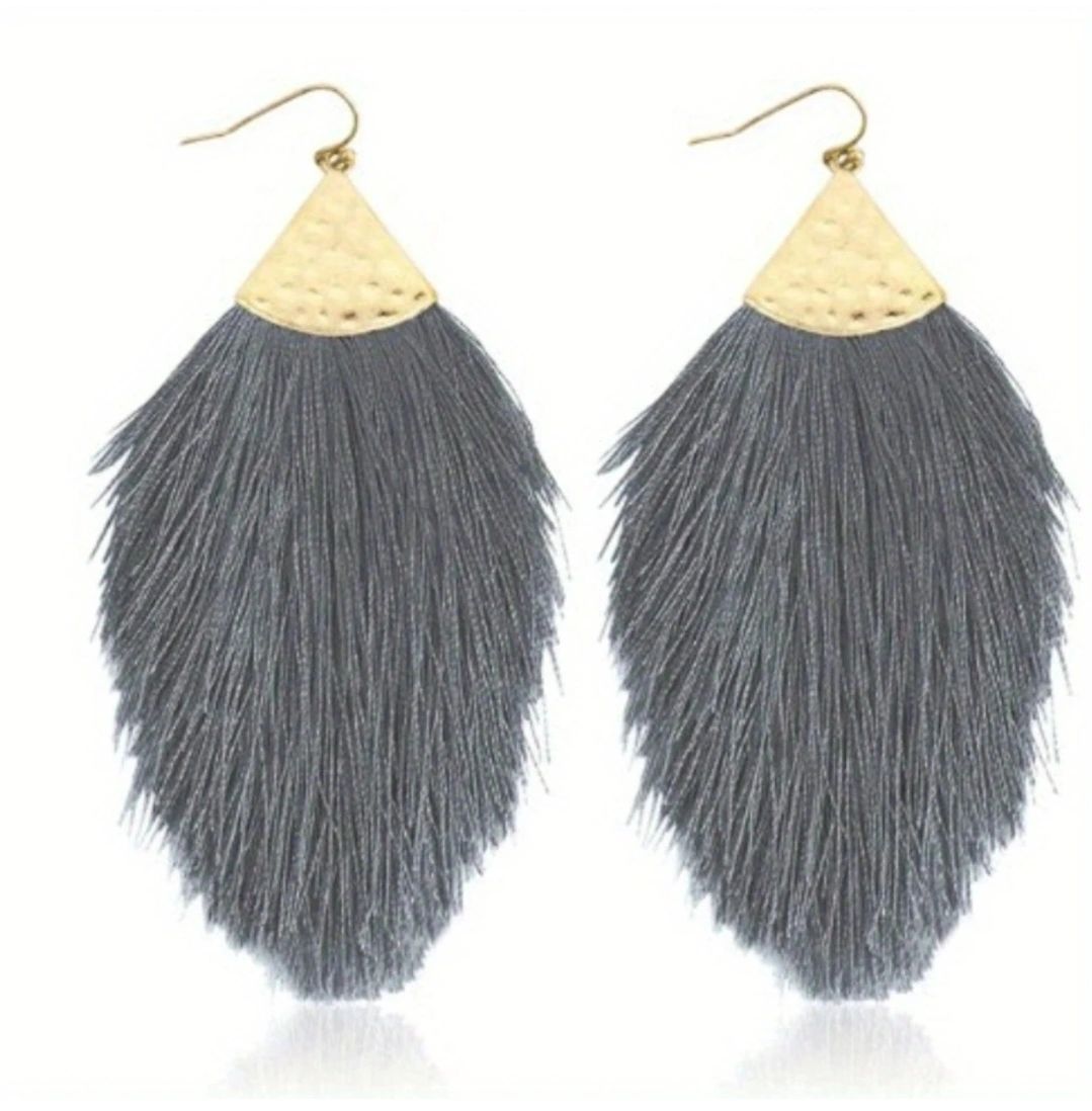 Thread Tassel Bohemian Style Earrings - Picture 7 of 7