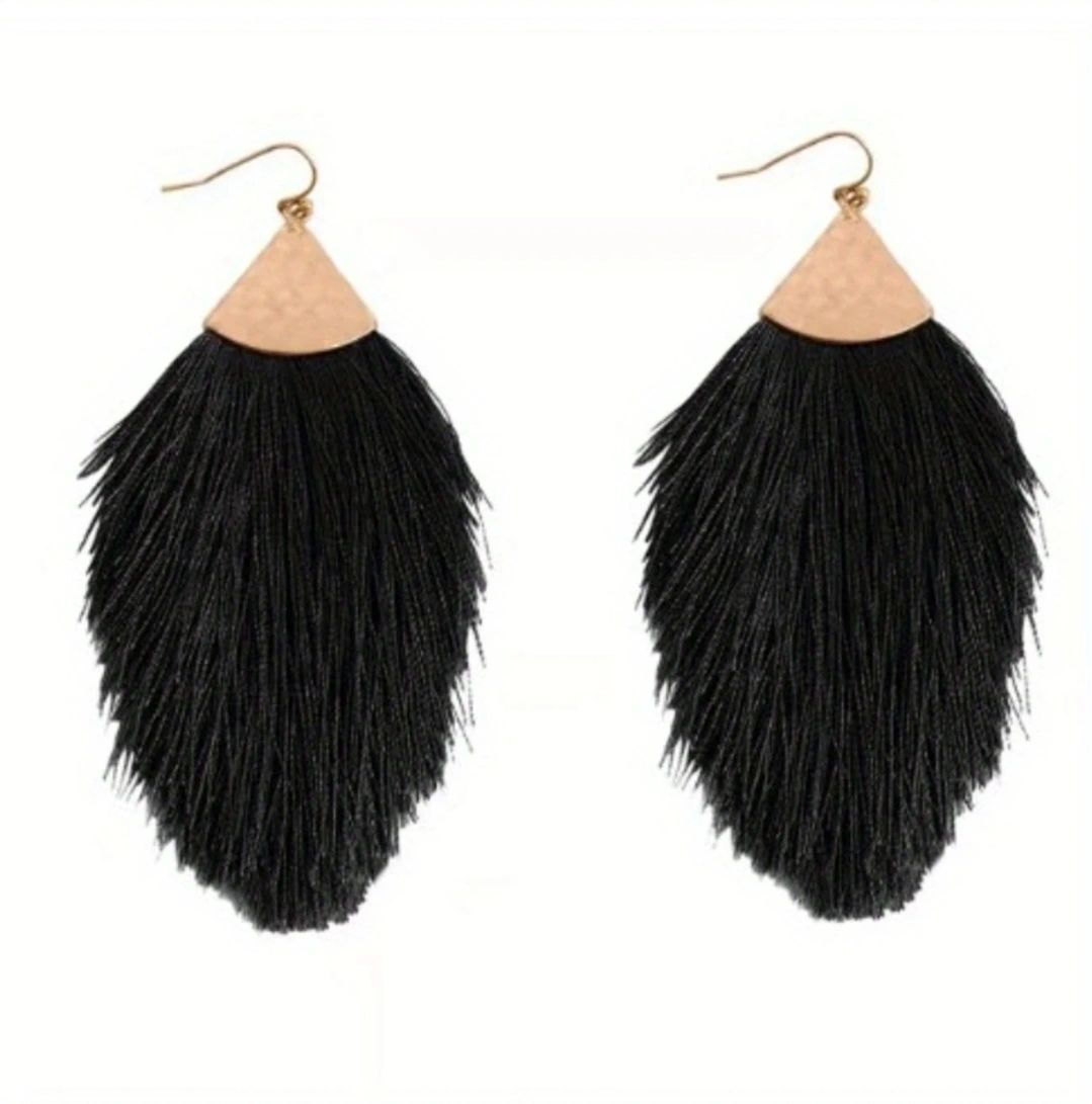 Thread Tassel Bohemian Style Earrings - Picture 5 of 7