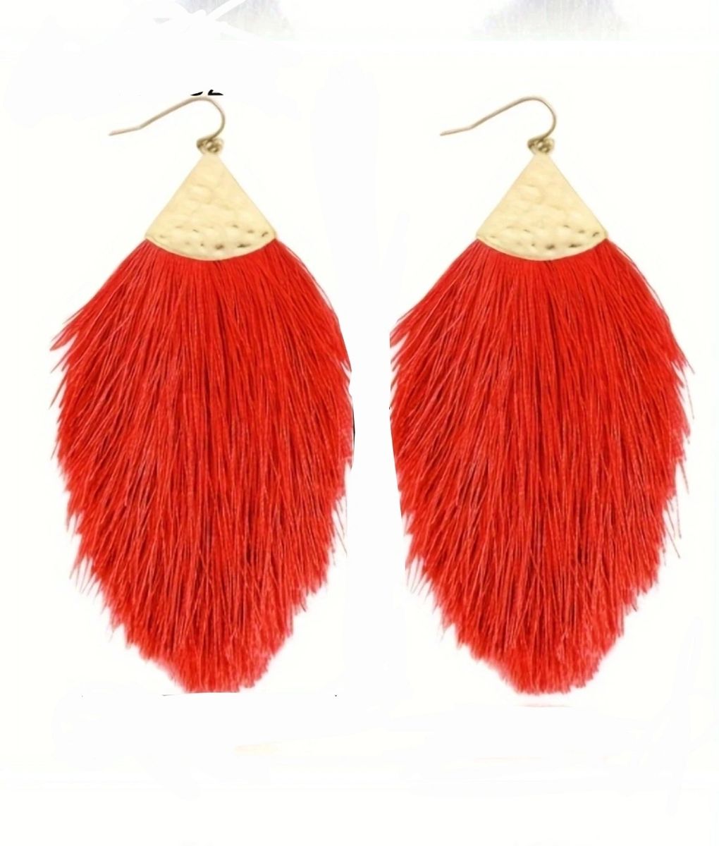 Thread Tassel Bohemian Style Earrings - Picture 6 of 7