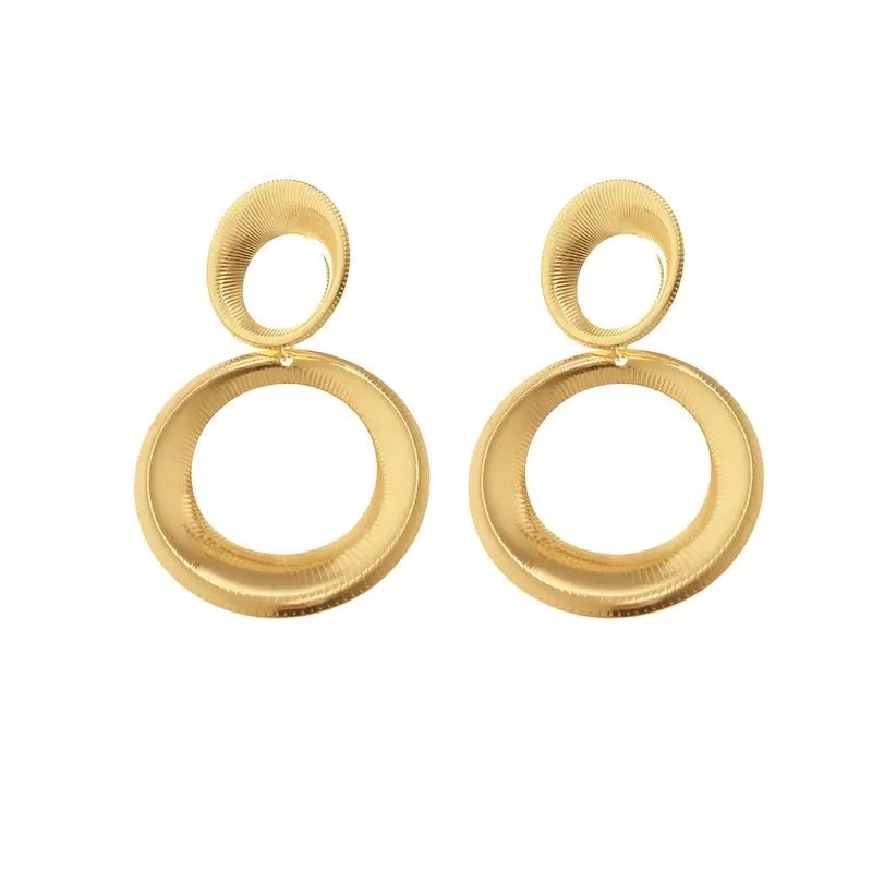 Figure 8 circle Gourd Stud Earrings - Picture 6 of 6