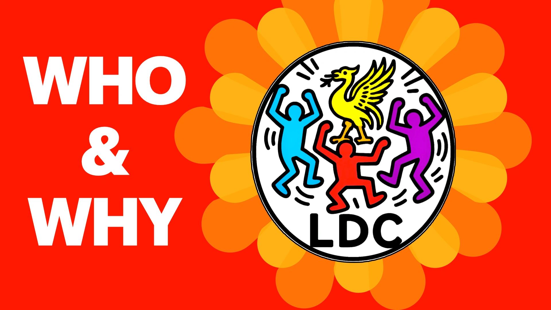 Illustration with text WHO &amp; WHY and colorful dancing figures around a yellow bird.