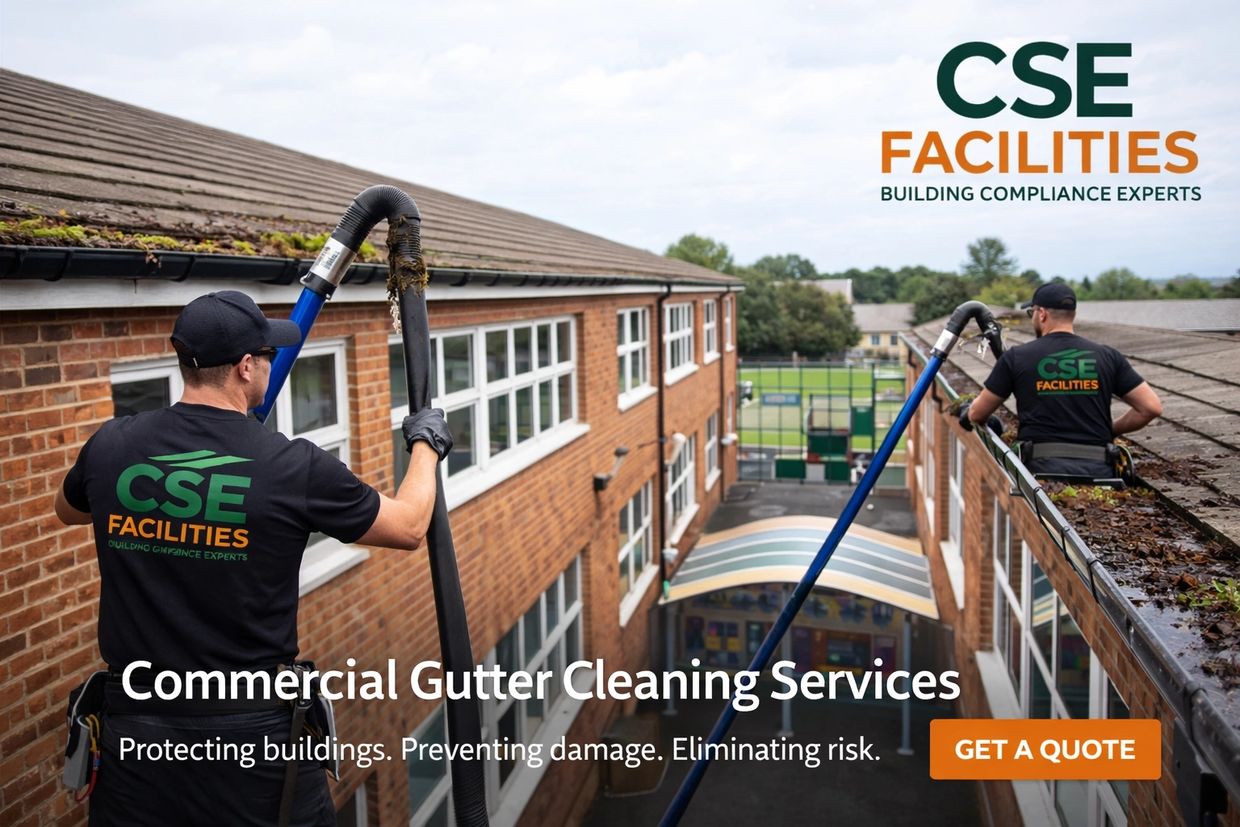 cse facilites gutter cleaning at school