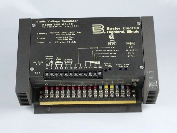BASLER Basler Static Voltage Regulator 
SSR 63-12
 