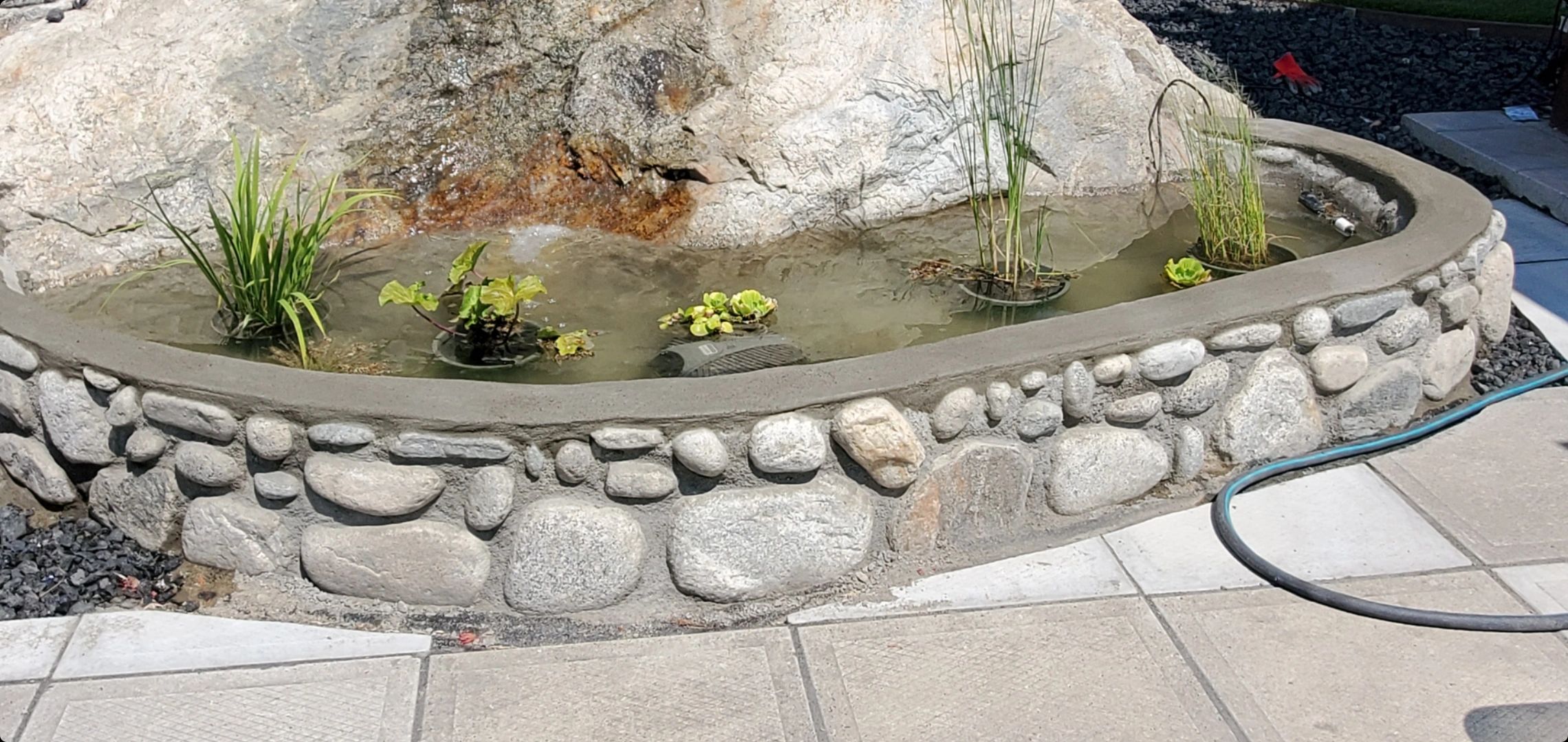 Beautifully paved rock wall and stonework