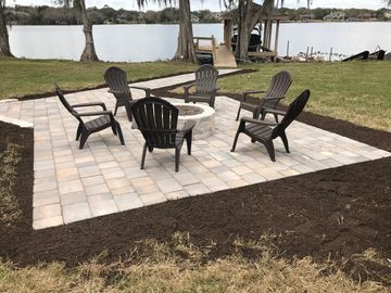 <img src="bricks.jpg" alt="grey brick paver patio with chairs and firepit">