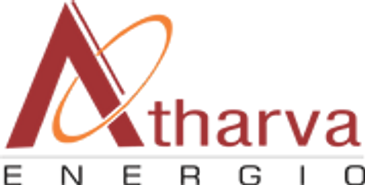 Atharva Enterprises logo featuring a stylized 'A' with an orange ring.