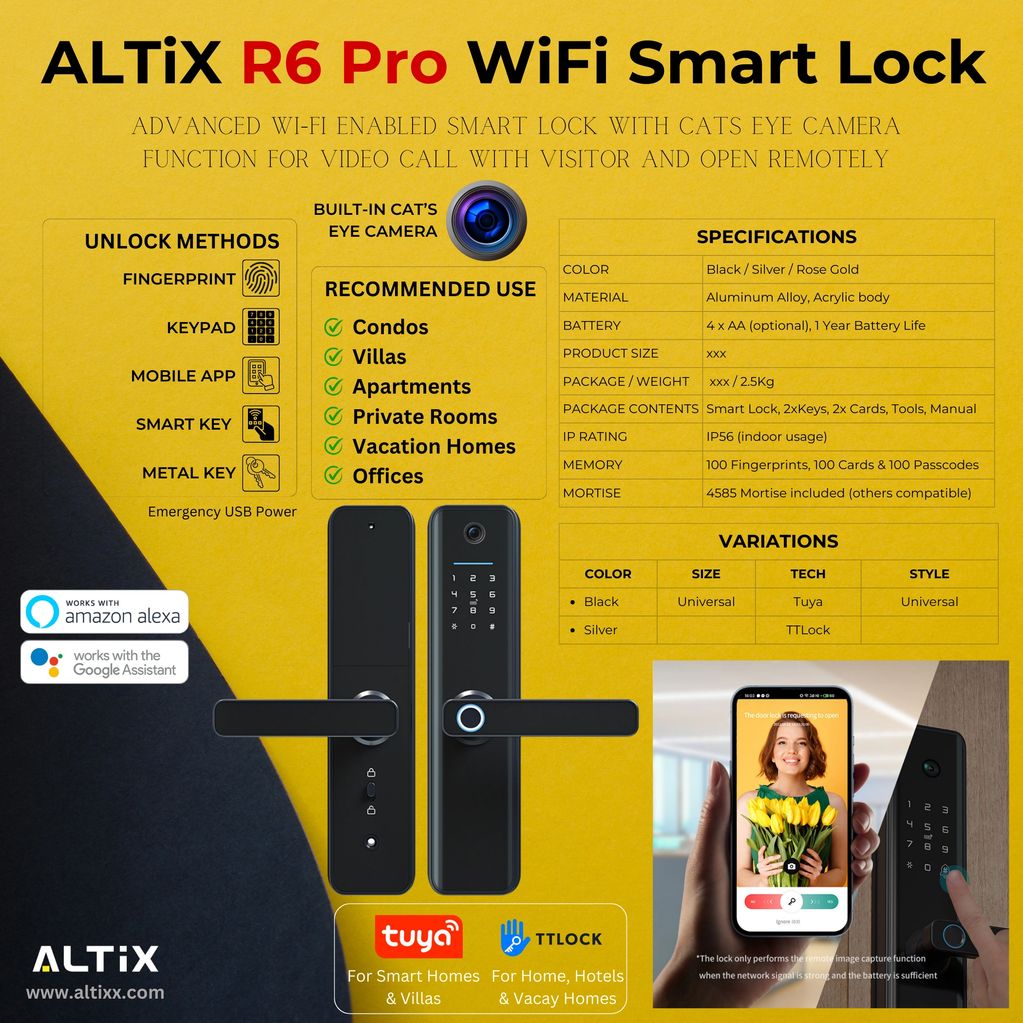 smart door lock, smart lock,  wifi smart lock, Tuya smart lock, TTlock fingerprint lock retrofit 