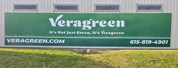 Sign for Veragreen lawn care company.