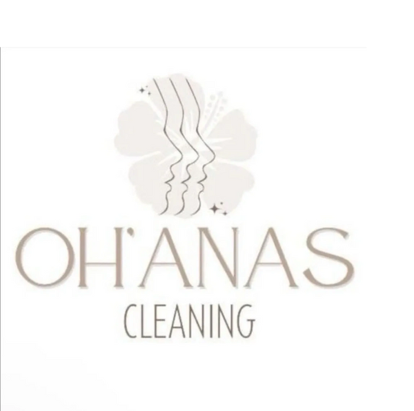 Elegant logo for Oh'Anas Cleaning featuring stylized faces and a flower.