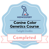 Midwoofery Canine color genetics course completion badge
