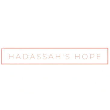 Minimalist logo with the text 'Hadassah's Hope' in soft pink.