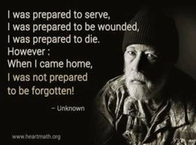 Veteran reflects on sacrifice and feeling forgotten after service.
