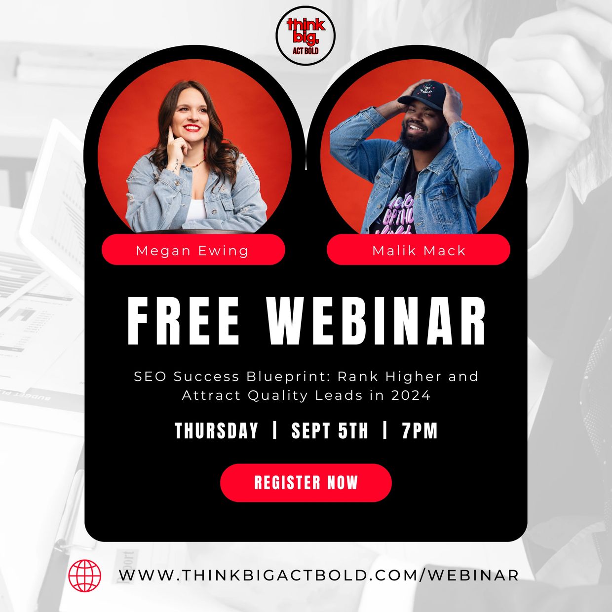 Free Webinar on SEO Success Blueprint with Megan Ewing and Malik Mack