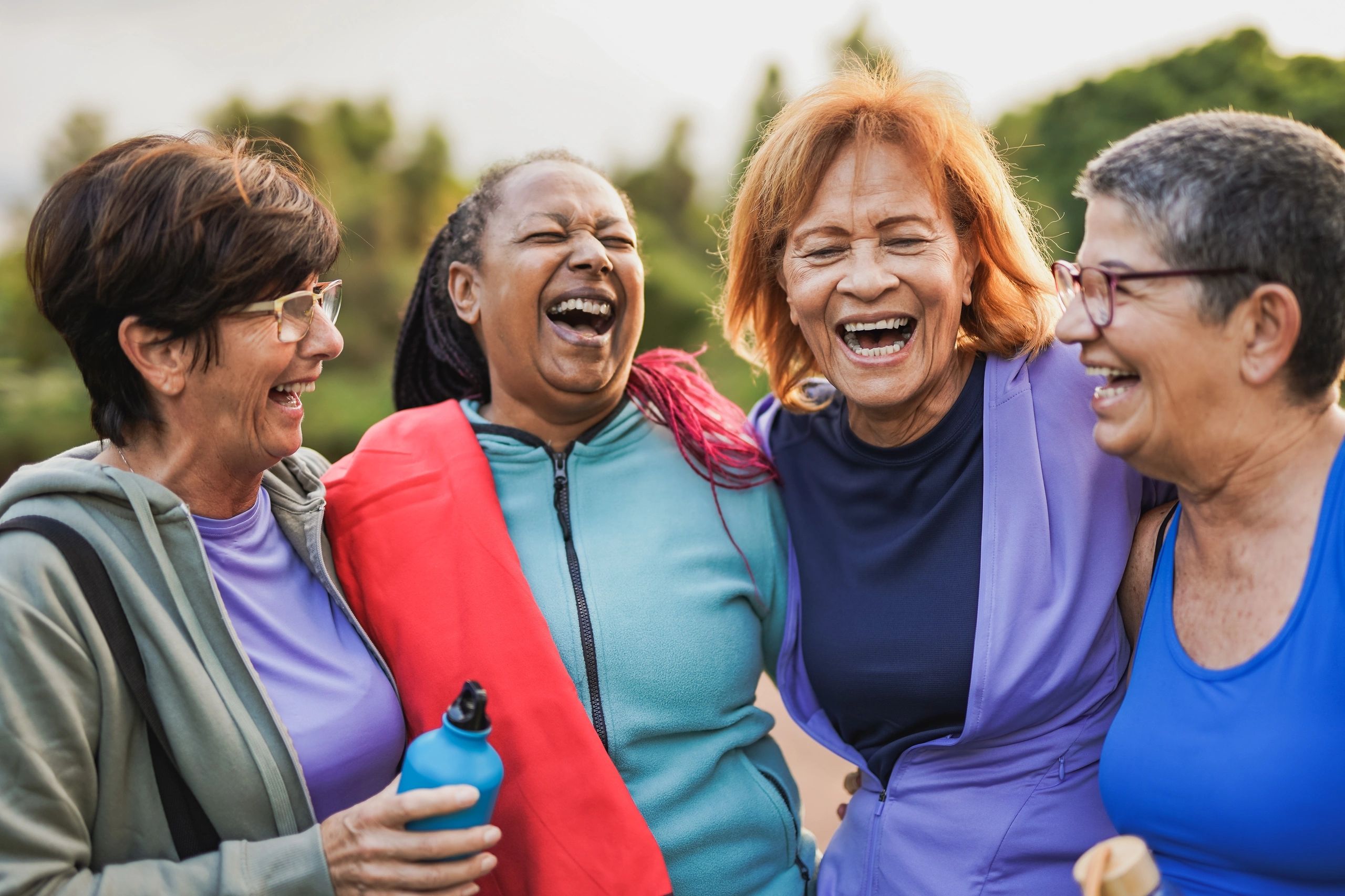 group of women friends laughing