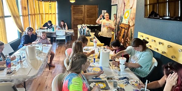 Sunflower Sip & Paint Class, July 2024